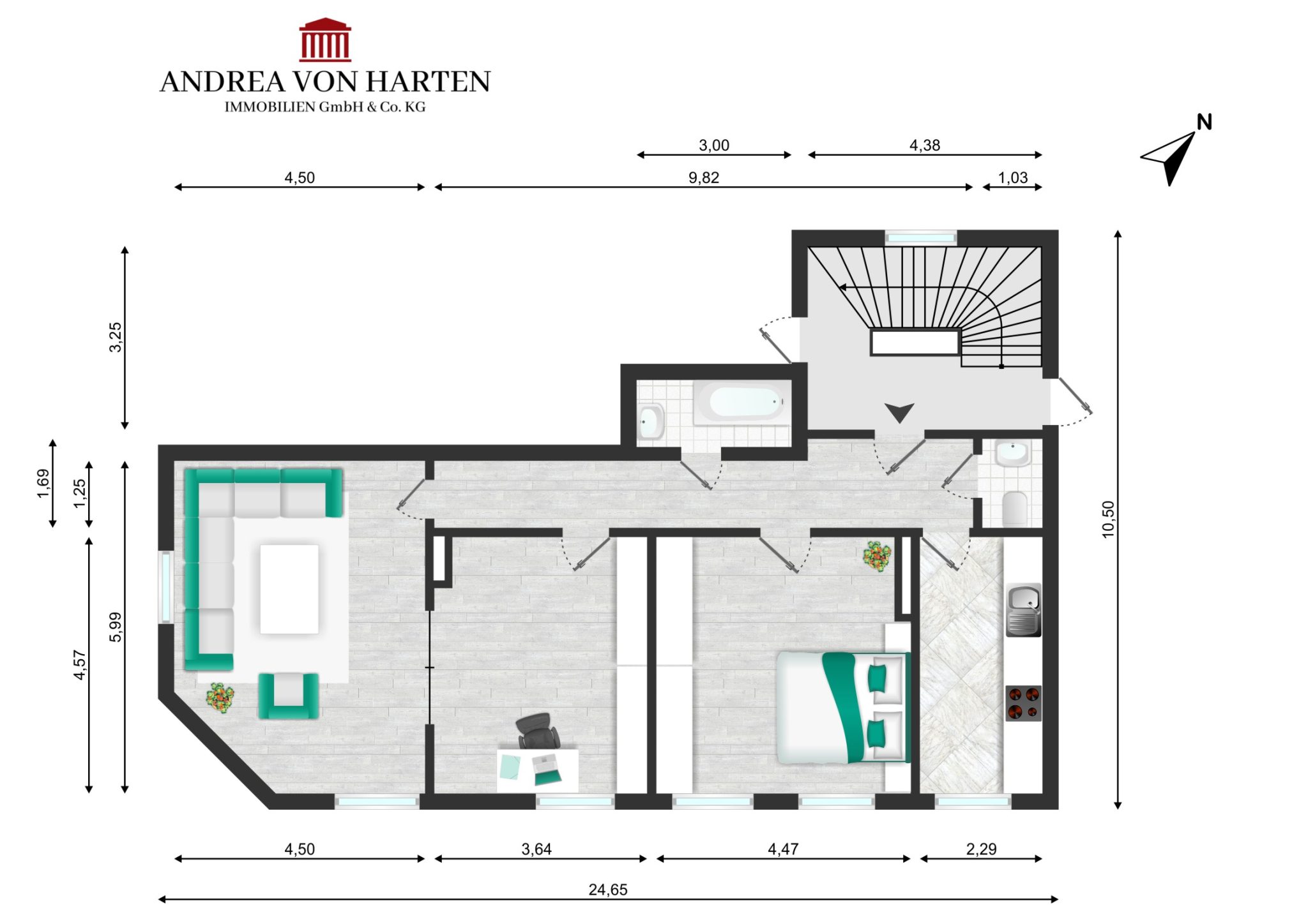 Immobilienangebot - Hamburg - Alle - Helle 3-Zimmer-Altbauwohnung – nur 10 Minuten zur Alster