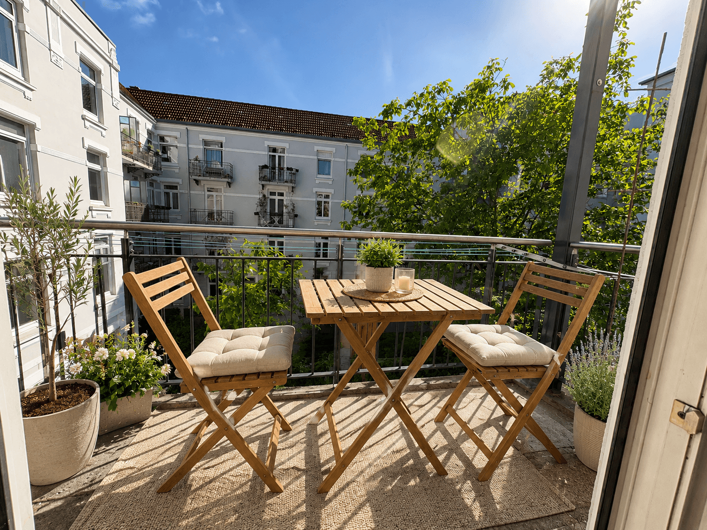 Immobilienangebot - Hamburg - Alle - Sonne von früh bis spät: Hamburger Altbau mit Kamin, Stuck & zwei Balkonen