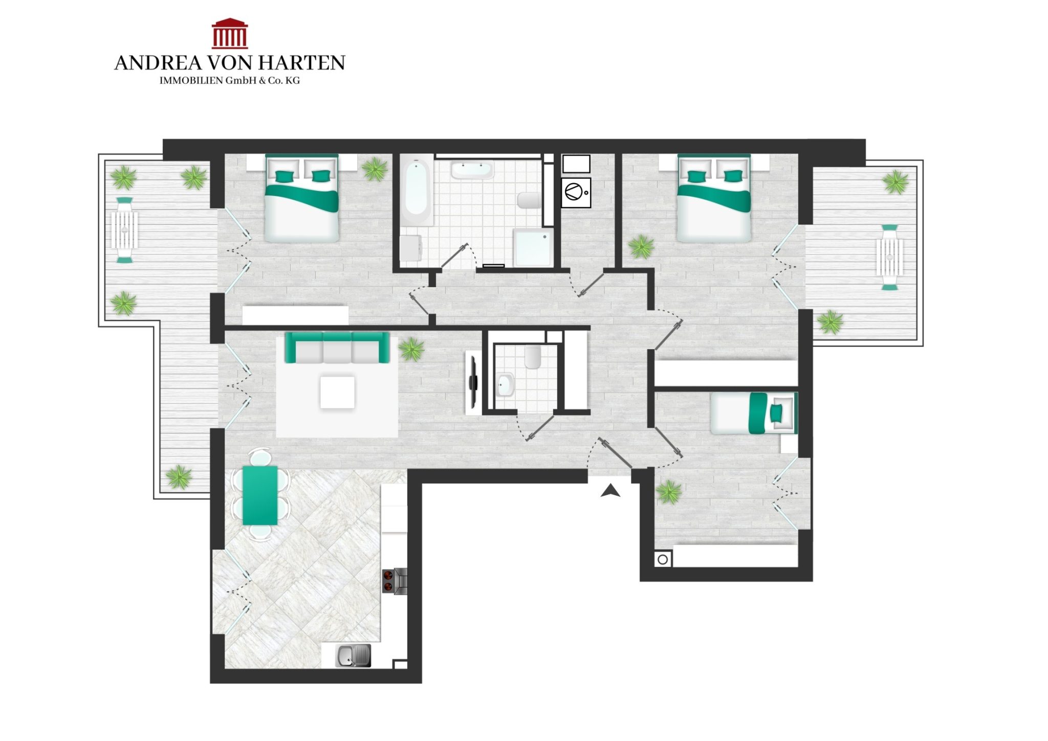 Immobilienangebot - Hamburg - Alle - Helle 4-Zimmer-Wohnung mit zwei Balkonen in einer Lage zum Wohlfühlen