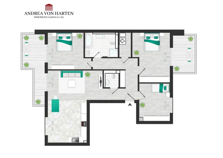 Immobilienangebot - Hamburg - Alle - Helle 4-Zimmer-Wohnung mit zwei Balkonen in einer Lage zum Wohlfühlen