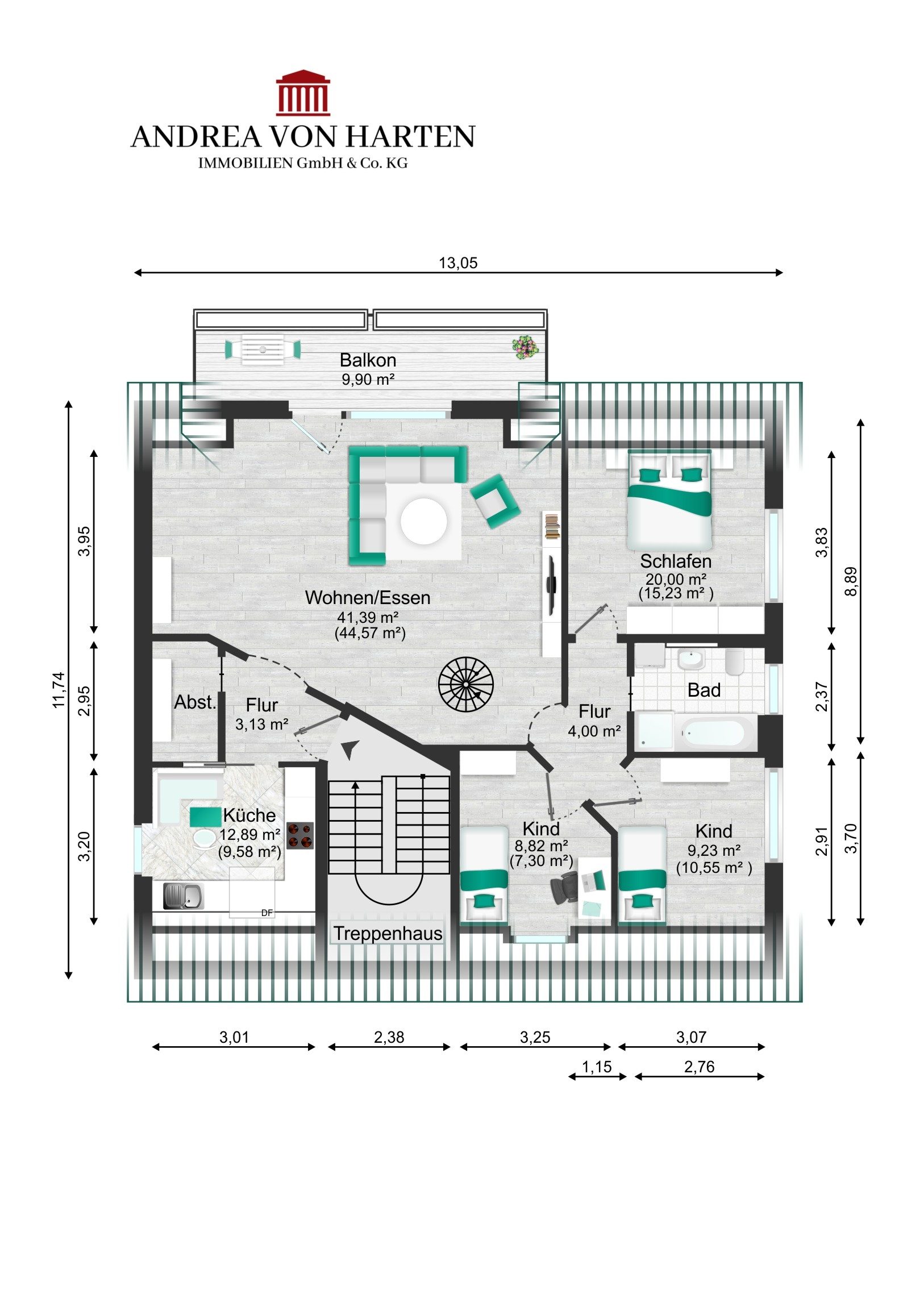 Immobilienangebot - Gersthofen - Alle - Exklusive 5,5-Zimmer-Maisonette-Wohnung mit 160 m² Wohnfläche, 2 Bädern, Balkon und Tiefgarage