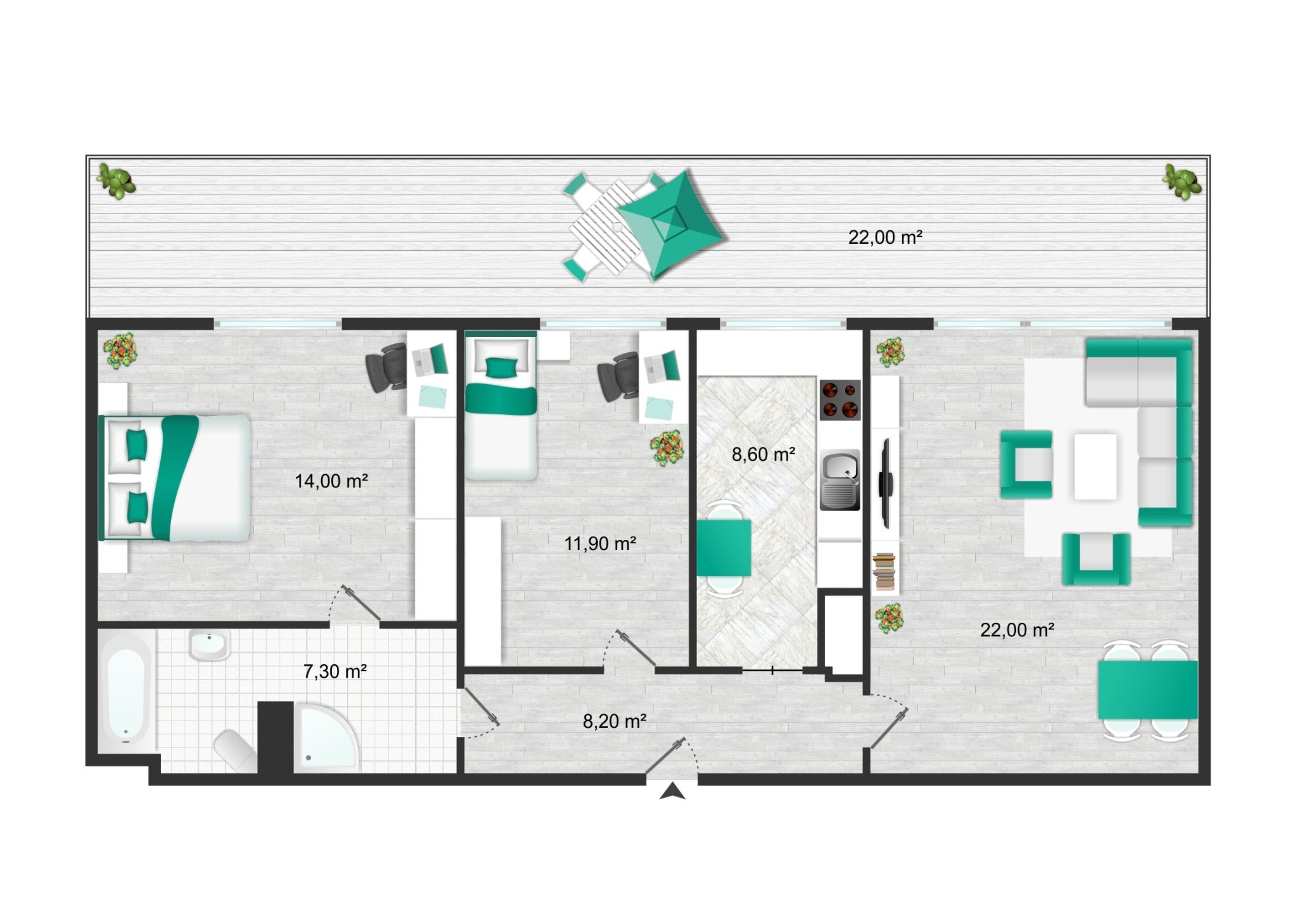 Immobilienangebot - Geesthacht - Alle - Vermietete Penthousewohnung mit großzügigem Südbalkon in zentraler Lage von Geesthacht