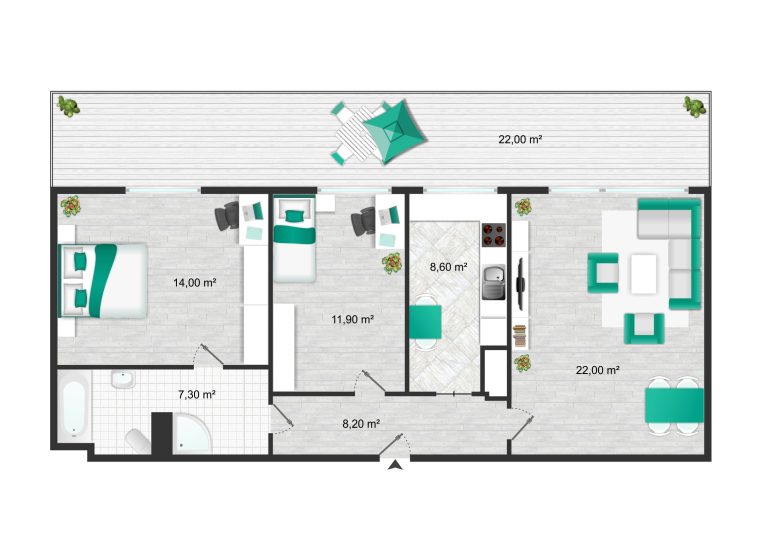 Immobilienangebot - Geesthacht - Alle - Vermietete Penthousewohnung mit großzügigem Südbalkon in zentraler Lage von Geesthacht